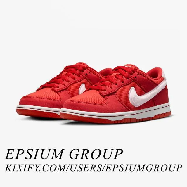 Nike dunk low gs (valentine's day/ fire red/ pink foam/ light crimson/ white/ team red) big kids 3.5y-7y fz3548-612