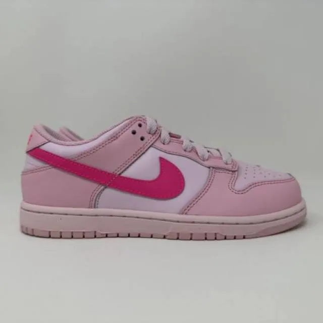 Nike dunk low ps triple pink barb pre-school size 2.5y women's size 4 dh9756-600