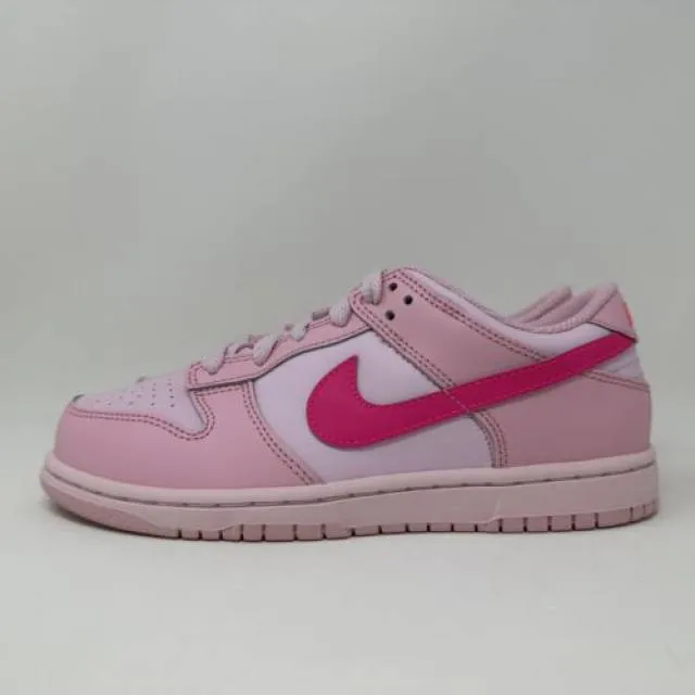 Nike dunk low ps triple pink barb pre-school size 2.5y women's size 4 dh9756-600