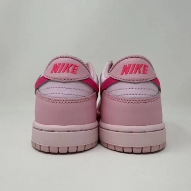 Nike dunk low ps triple pink barb pre-school size 2.5y women's size 4 dh9756-600