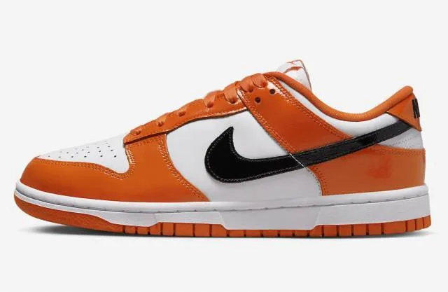 Nike dunk low white orange patent