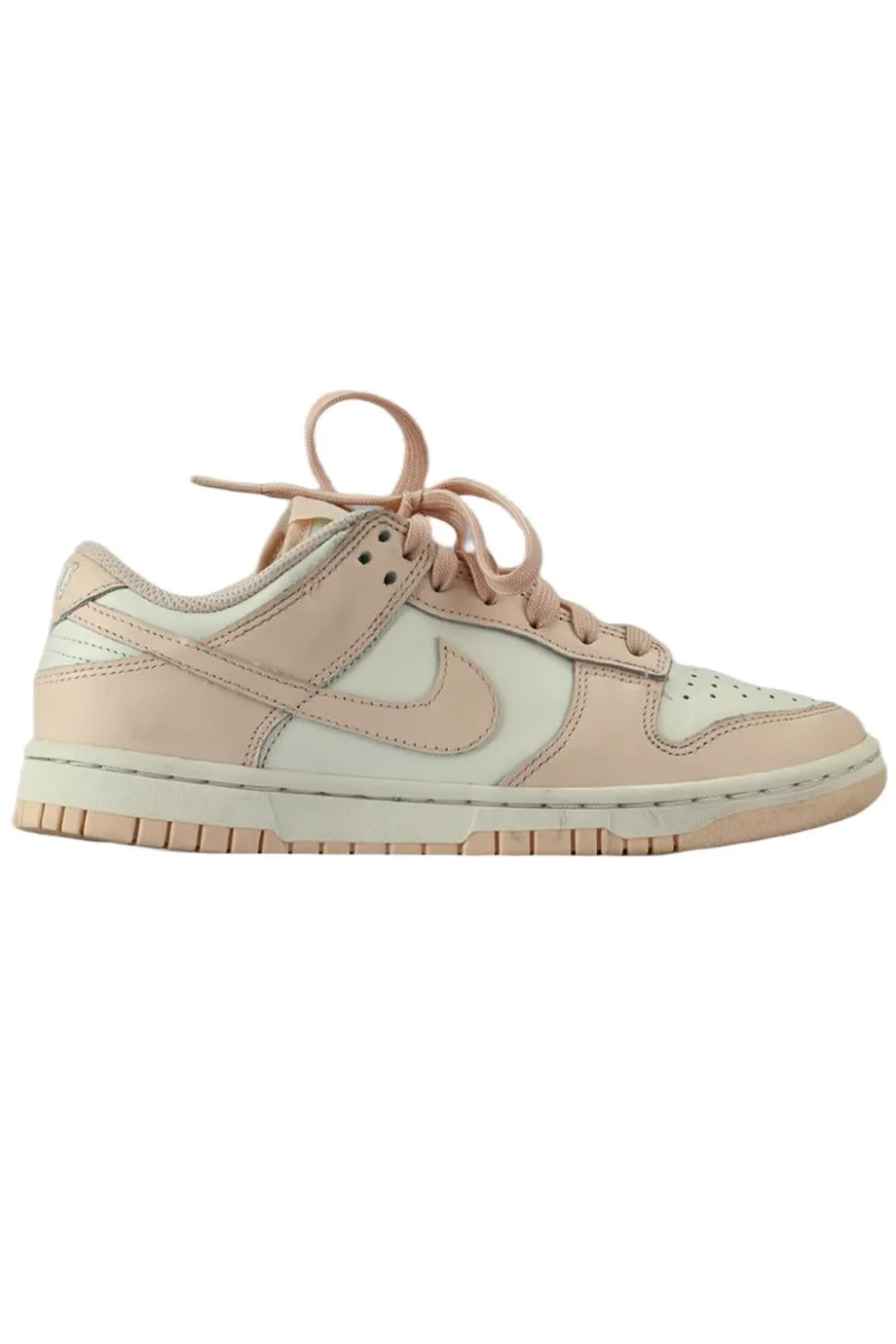 NIKE KIDS GIRLS DUNK LOW ORANGE PEARL LEATHER SNEAKERS EU 36 UK 3