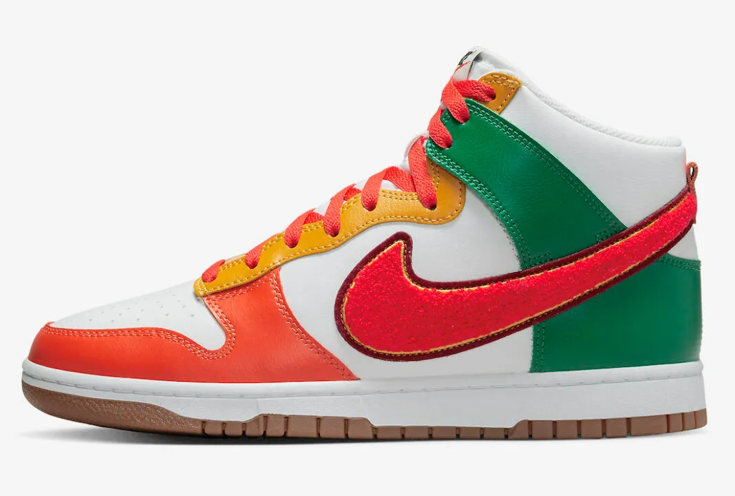 Nike SB Dunk High University 7-Eleven White Habanero Red Malachite DR8805-100