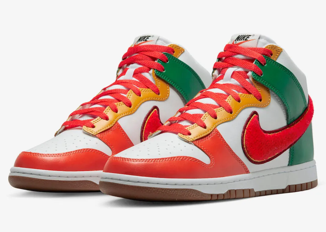 Nike SB Dunk High University 7-Eleven White Habanero Red Malachite DR8805-100