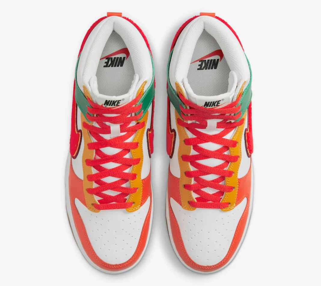 Nike SB Dunk High University 7-Eleven White Habanero Red Malachite DR8805-100