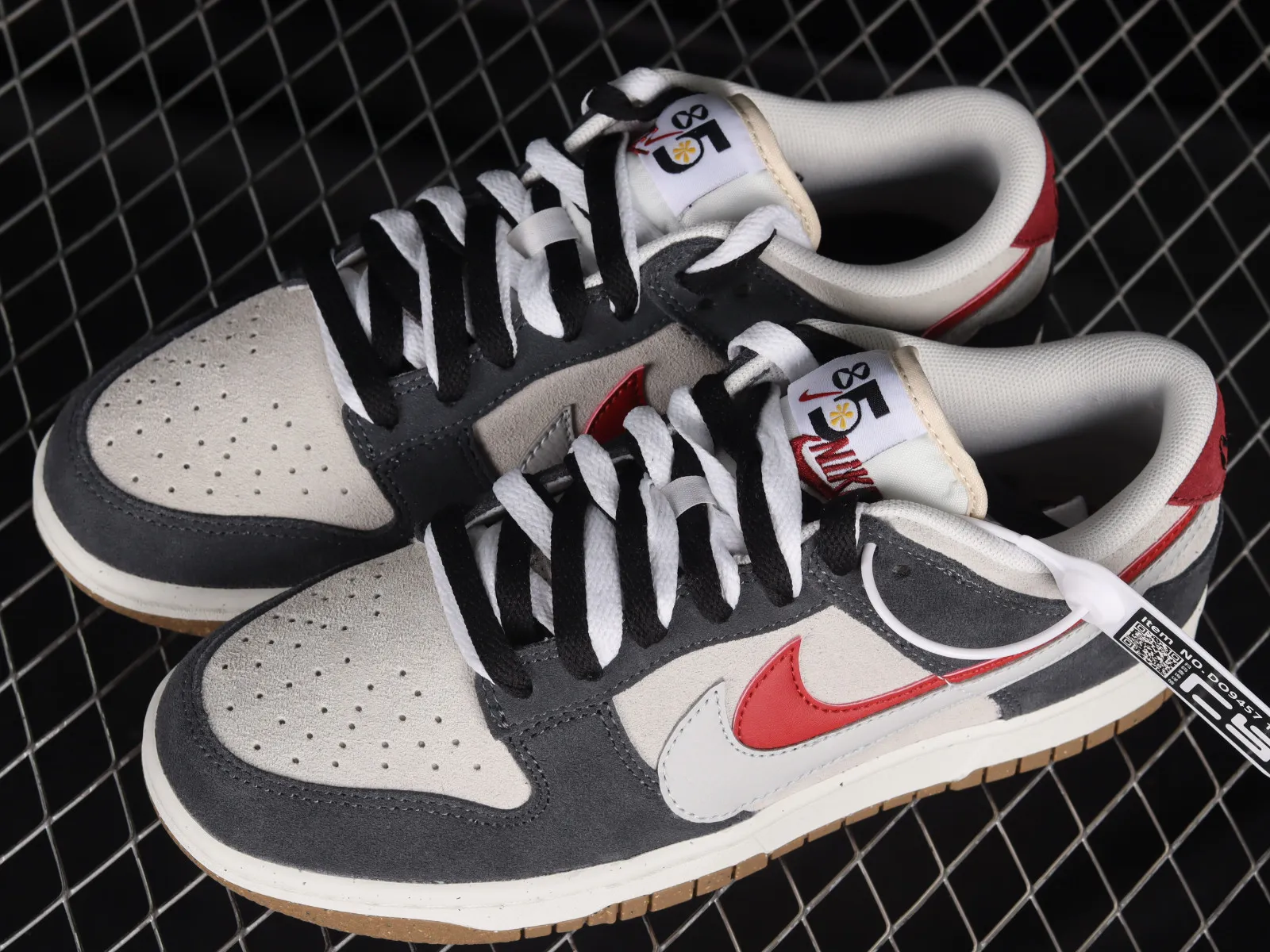 Nike SB Dunk Low 85 Dark Grey Red Black DD9457-104