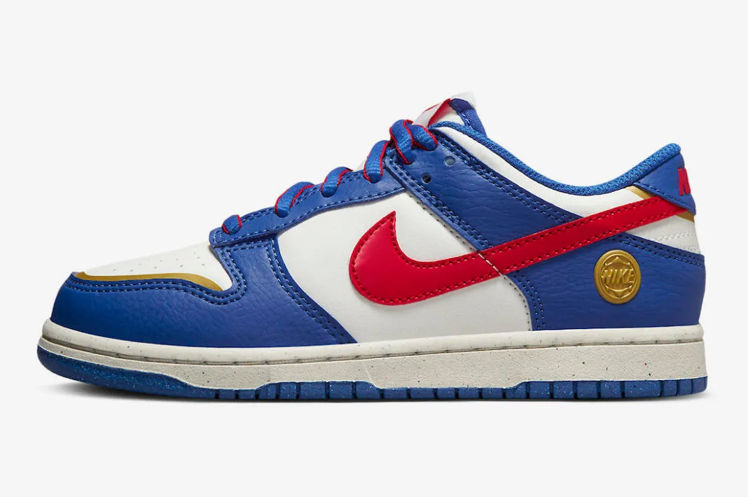 Nike SB Dunk Low GS Superhero Varsity Royal Red Metallic Gold FD0673-400