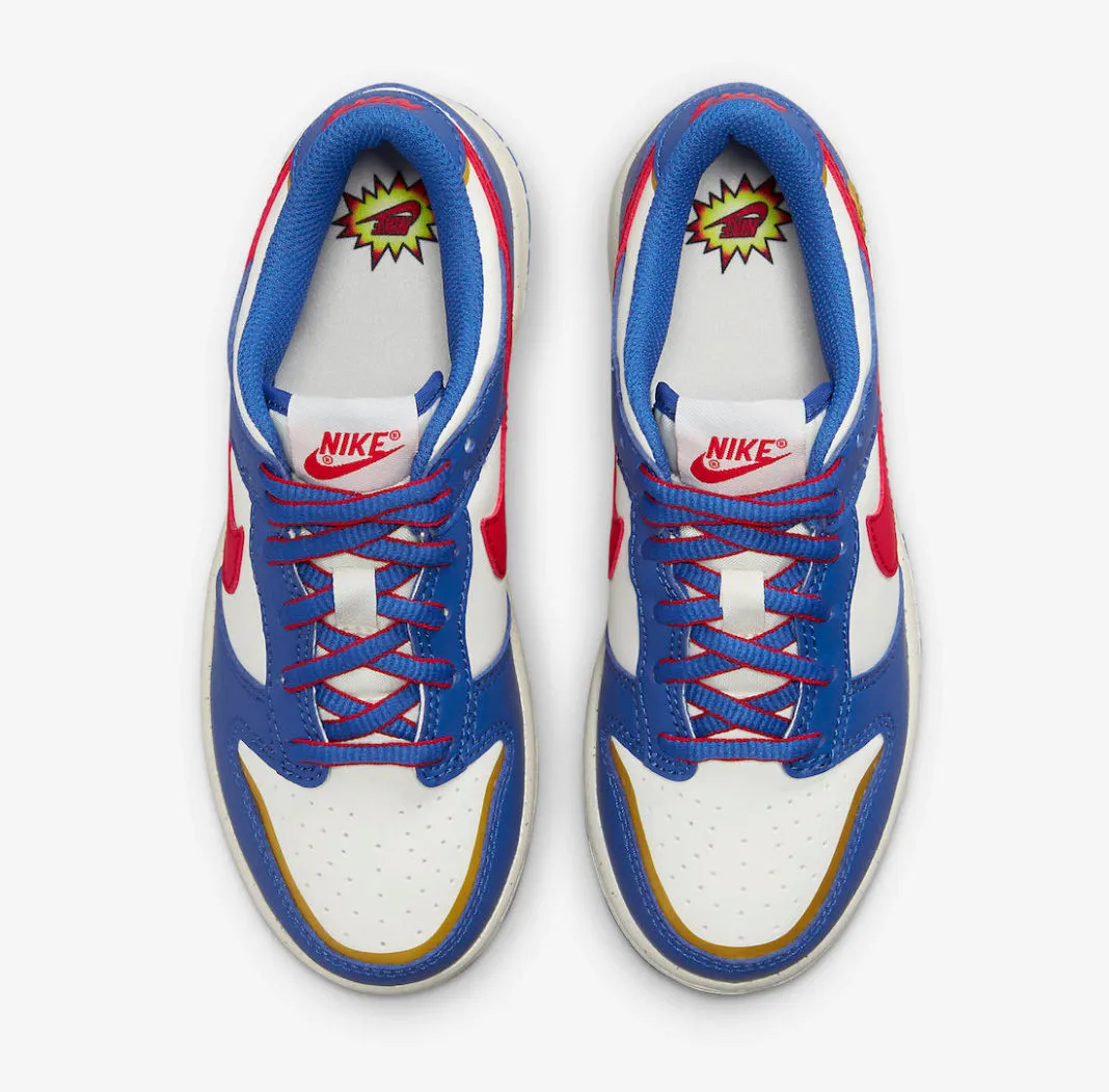 Nike SB Dunk Low GS Superhero Varsity Royal Red Metallic Gold FD0673-400