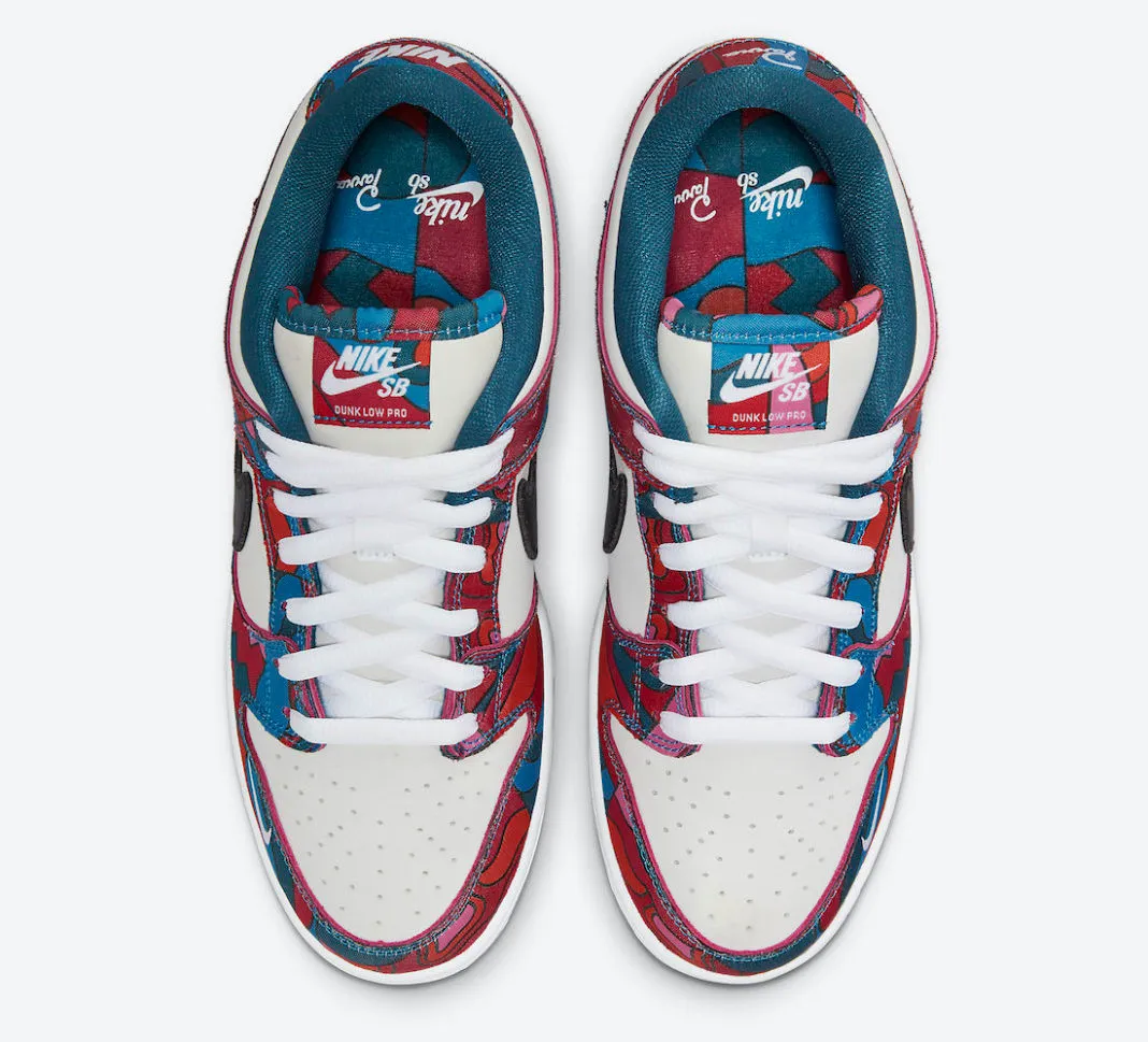 Nike SB Dunk Low Pro QS Parra White Black Noble Red DH7695-100