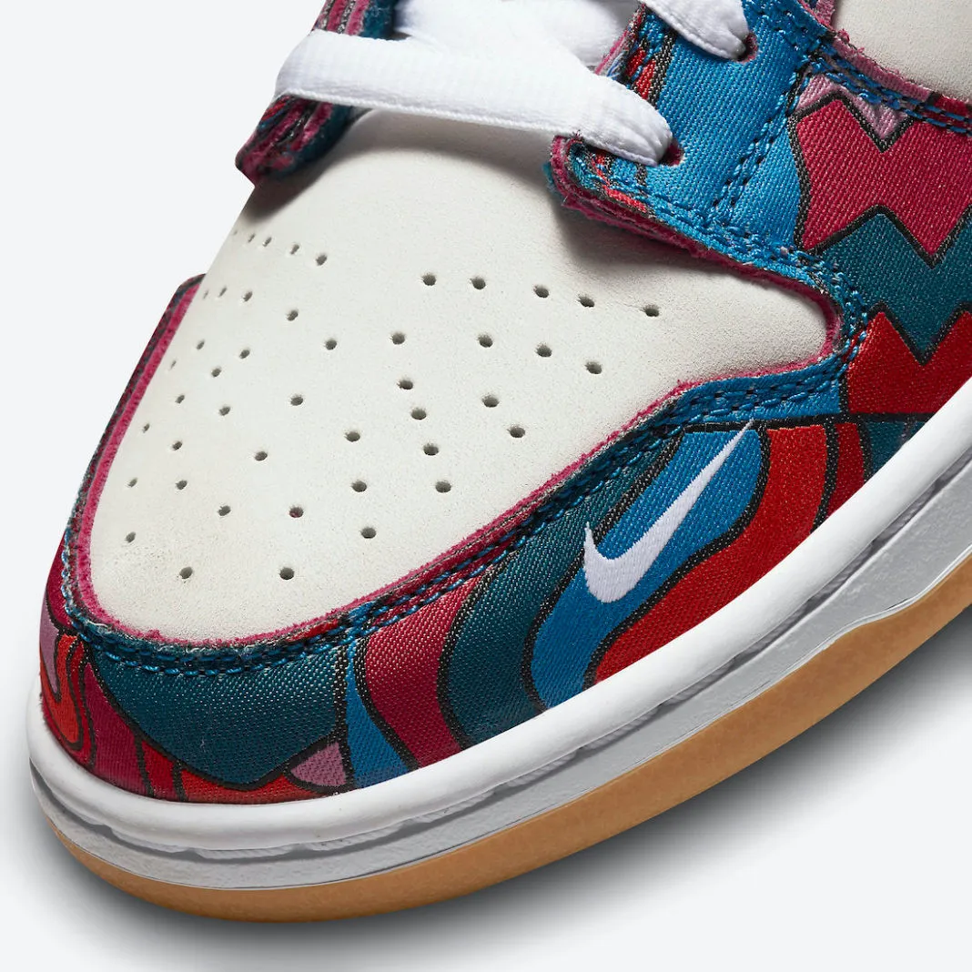 Nike SB Dunk Low Pro QS Parra White Black Noble Red DH7695-100