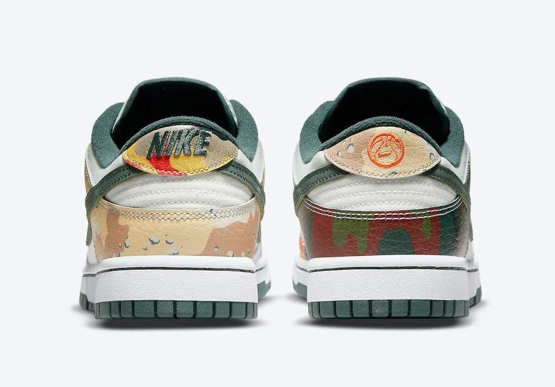 Nike SB Dunk Low SE Sail Vintage Green Total Orange White DH0957-100