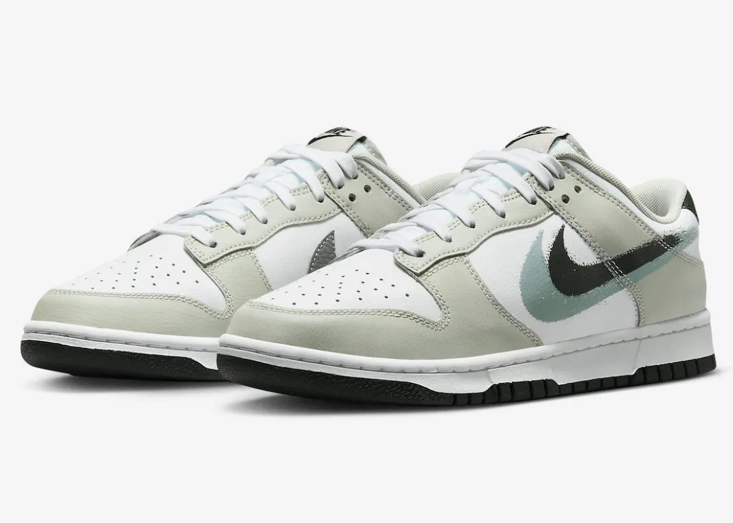 Nike SB Dunk Low Stencil Swoosh White Green Black FD0661-100