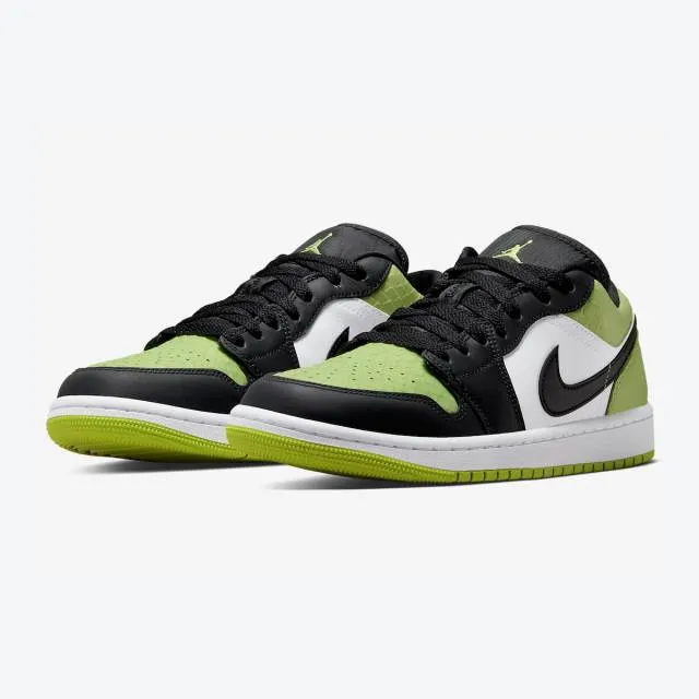 Nike women's air jordan 1 low se (vivid green snakeskin/ vivid green/ vivid green/ black/ white) siz