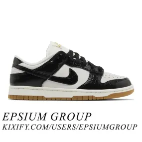 Nike women's dunk low lx (black croc/ phantom/ black/ sail/ gum light brown) sizes 5-12 fj2260-003