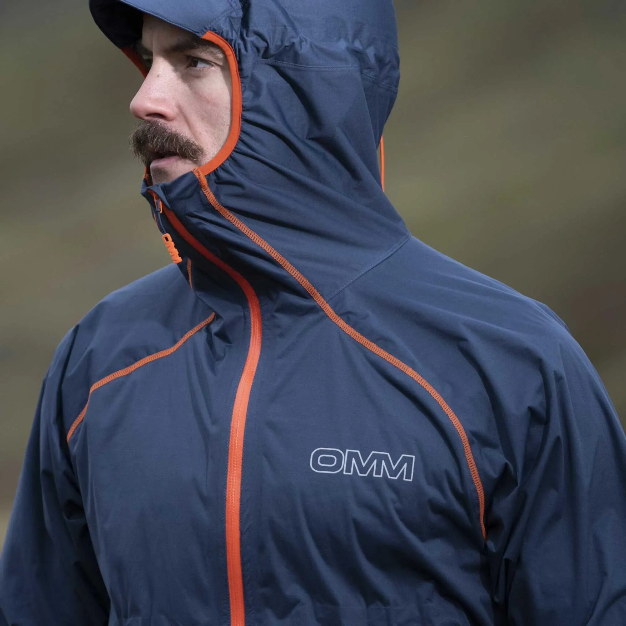 OMM  Kamleika Mens Waterproof Running Jacket with Stretch Grey