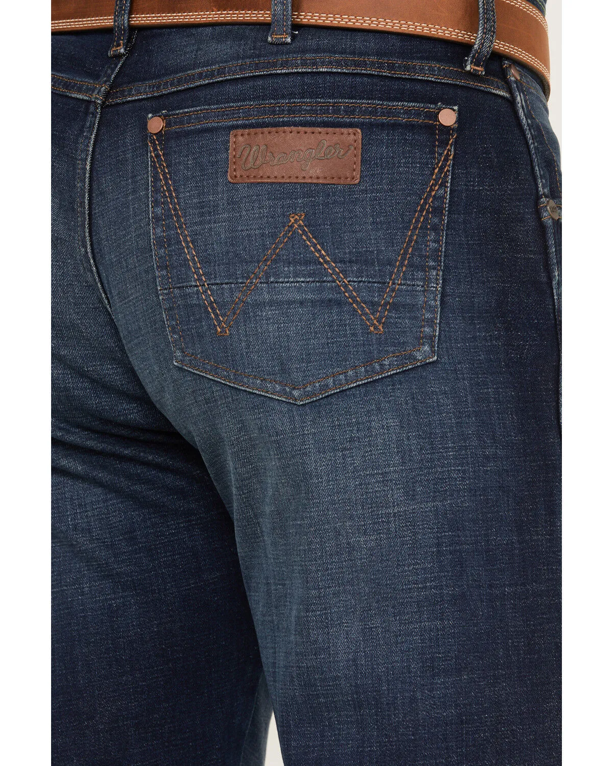 Product Name:  Wrangler Retro Men's 88MWZ Stone Dark Wash Slim Straight Stretch Denim Jeans - Long