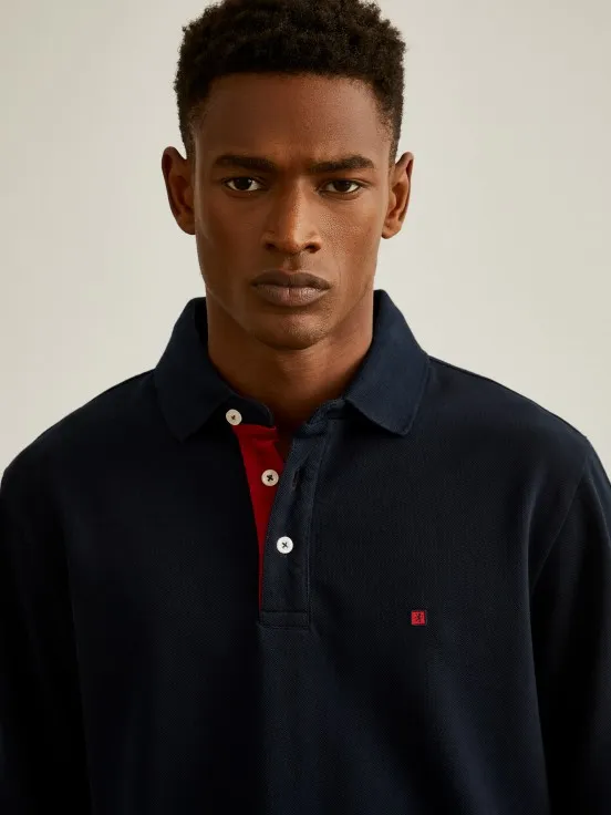 Regular fit long sleeve polo