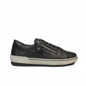 Remonte D0700-00 | Maditta | Black Leather | Water Resistant | Womens Casual Trainers