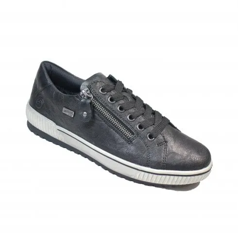 Remonte D0700-00 | Maditta | Black Leather | Water Resistant | Womens Casual Trainers