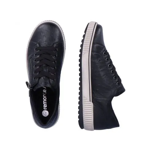 Remonte D0700-00 | Maditta | Black Leather | Water Resistant | Womens Casual Trainers