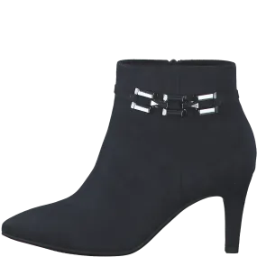 S Oliver Navy Heeled Ankle Boot