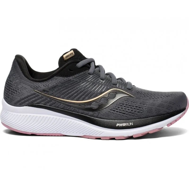 SAUCONY GUIDE 14 CHARCOAL/PINK FOR WOMEN'S