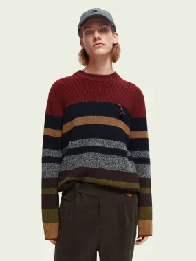 Scotch & Soda Rib Striped Relaxed Rib Knit Pullover