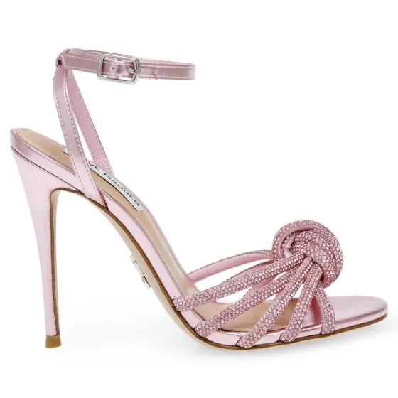 Steve Madden Bedazzle Blush Microsuede + Rhinestones Sandals