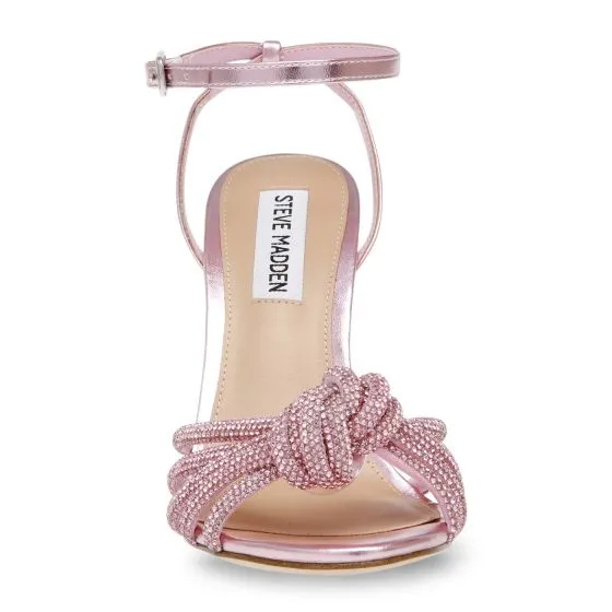 Steve Madden Bedazzle Blush Microsuede + Rhinestones Sandals