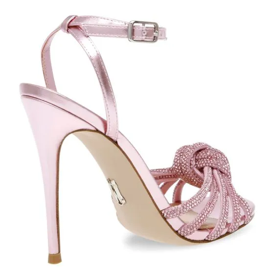 Steve Madden Bedazzle Blush Microsuede + Rhinestones Sandals