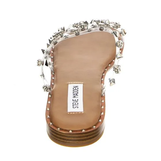 Steve Madden Womens Skyler Clear Multi Sandals