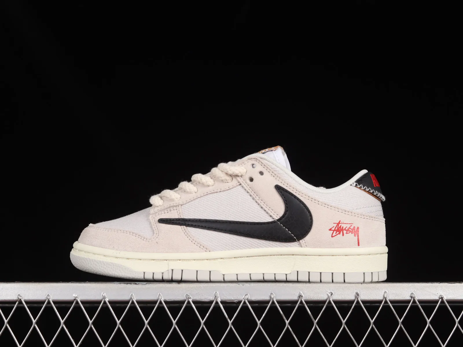 Stussy x Nike SB Dunk Low Certified Fresh Cream White Black Red DD9776-068