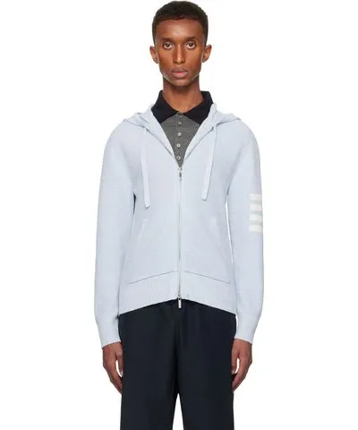 Thom Browne Blue 4-Bar Hoodie