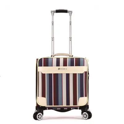 Unisex Synthetic Leather Password Rolling Luggage Trolley Suitcase