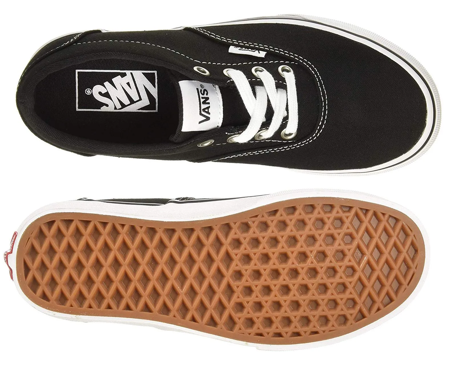 VANS Womens Doheny Canvas Casual Trainers Black White