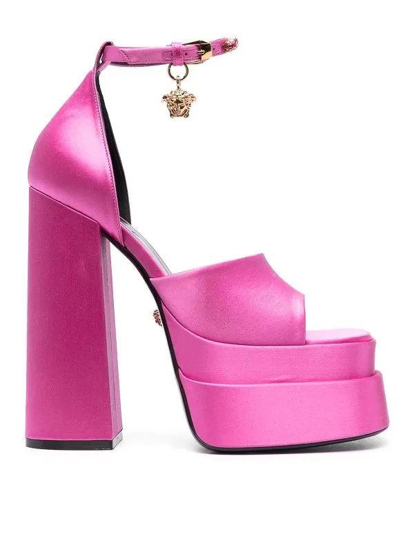 Versace Medusa Head charm platform sandals