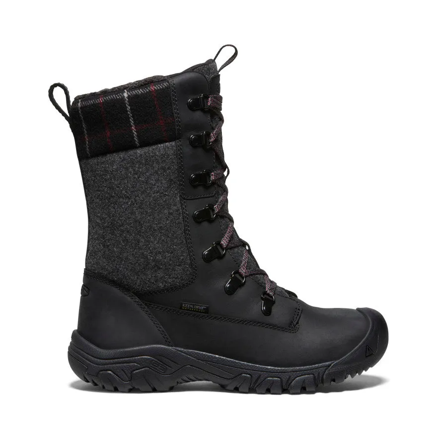 Women's Greta Tall Waterproof Boot  |  Black/Black Plaid