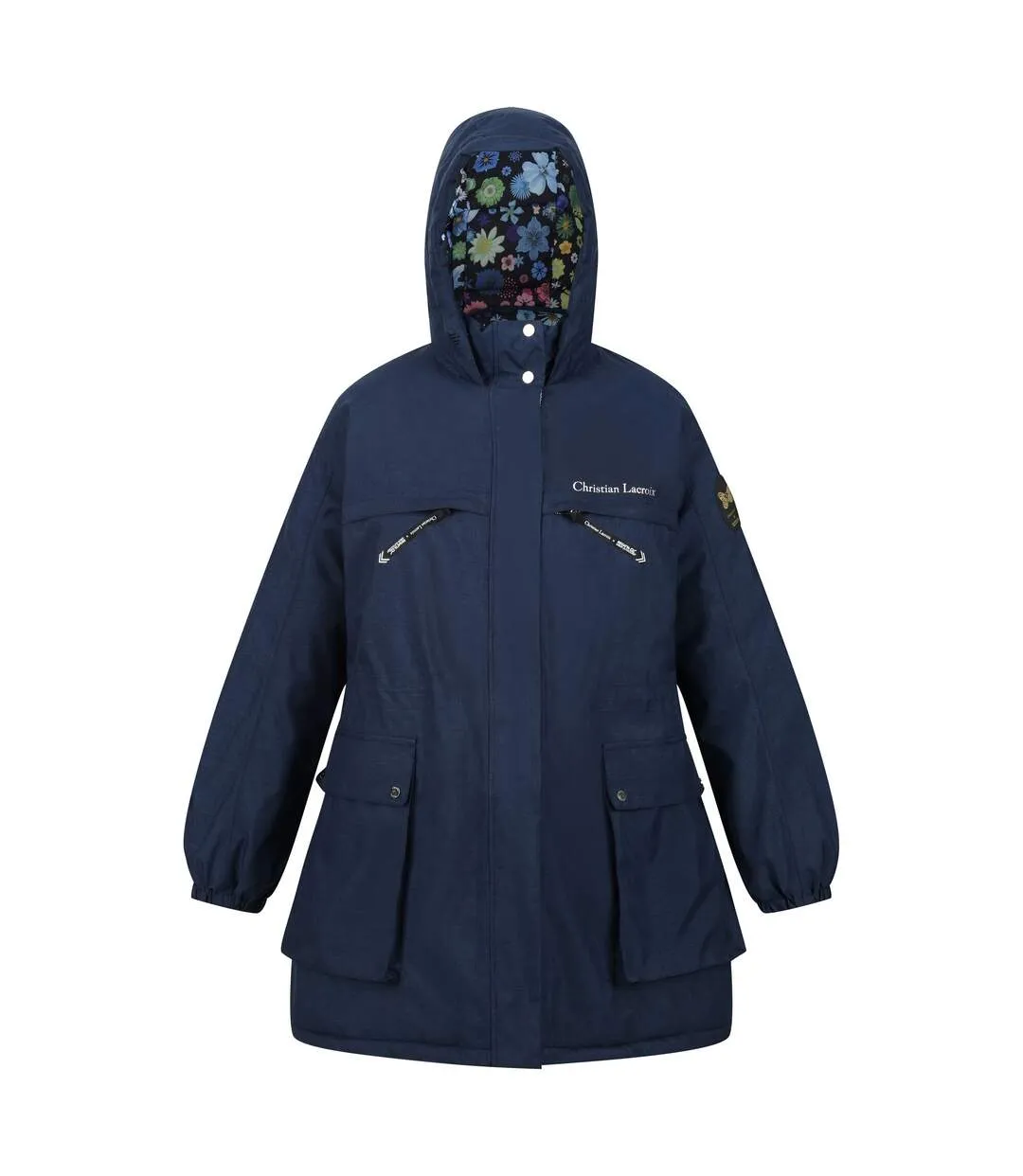 Womens/ladies christian lacroix cailar logo longline waterproof jacket navy marl Regatta