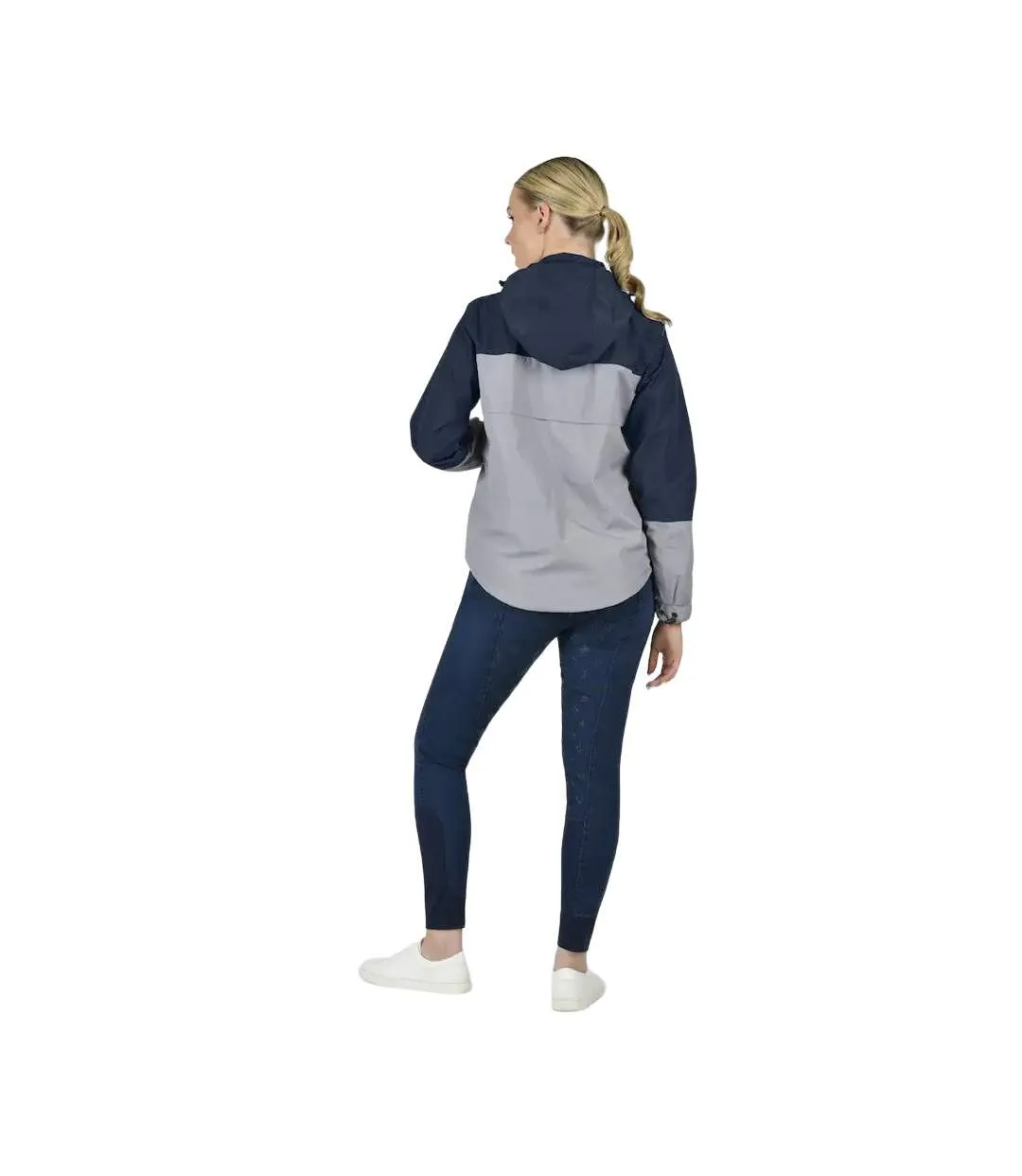 Womens/ladies crissy colour block waterproof jacket gull grey/academy navy Dublin