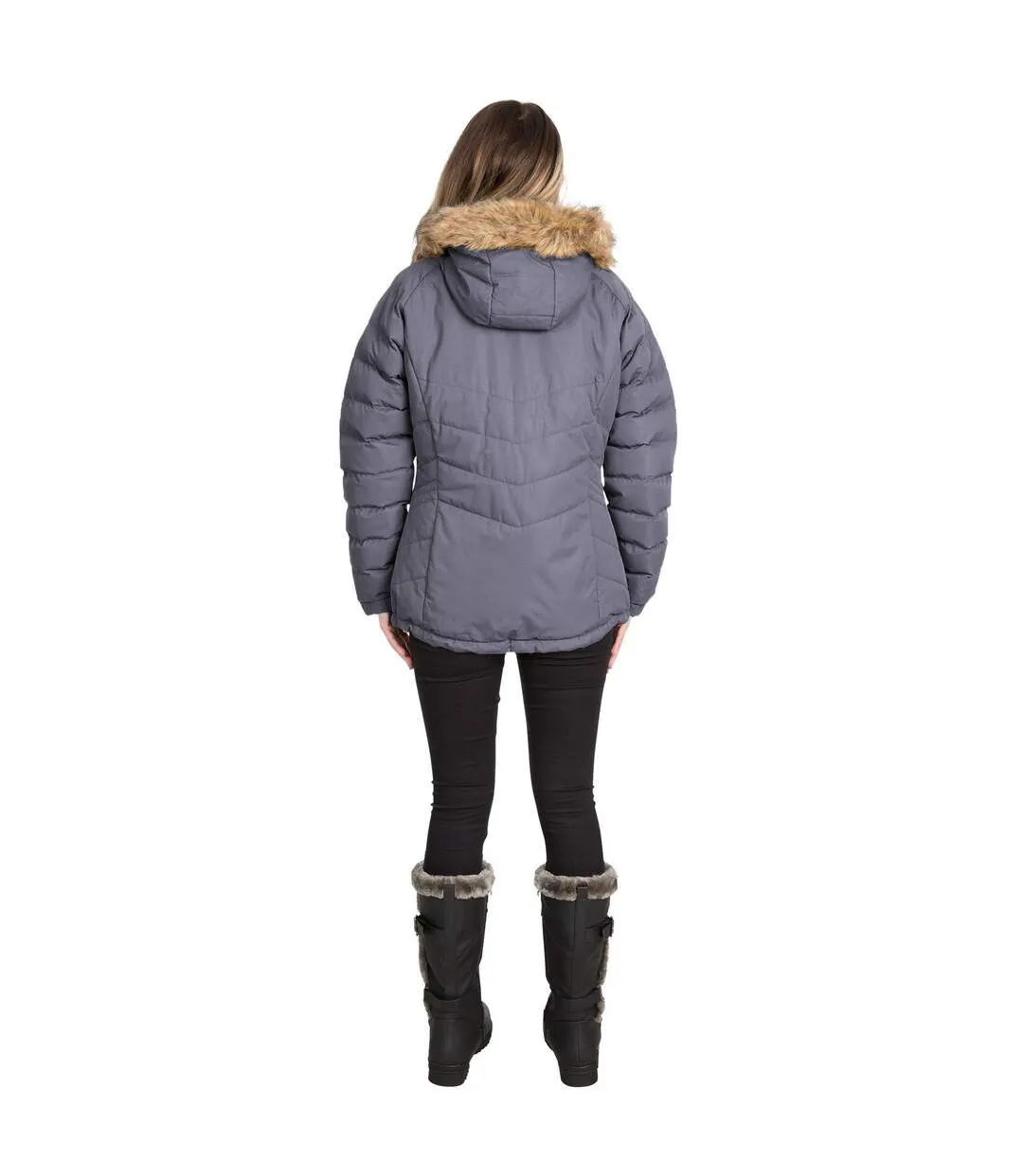 Womens/ladies nadina waterproof padded jacket storm grey Trespass